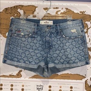 Hollister detailed jean shorts